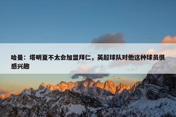 哈曼：塔明夏不太会加盟拜仁，英超球队对他这种球员很感兴趣