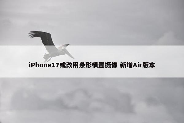 iPhone17或改用条形横置摄像 新增Air版本