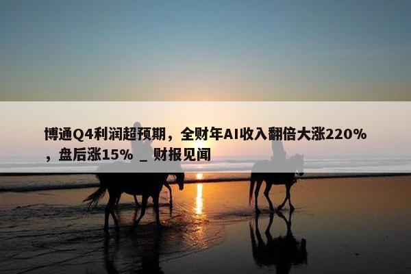 博通Q4利润超预期，全财年AI收入翻倍大涨220%，盘后涨15% _ 财报见闻