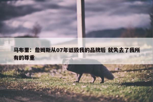 马布里：詹姆斯从07年诋毁我的品牌后 就失去了我所有的尊重