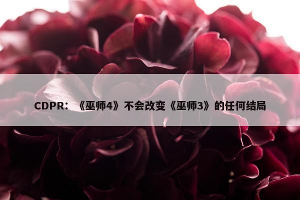 CDPR：《巫师4》不会改变《巫师3》的任何结局