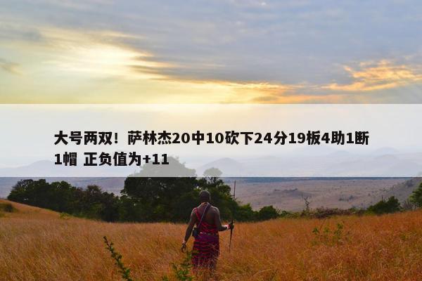 大号两双！萨林杰20中10砍下24分19板4助1断1帽 正负值为+11