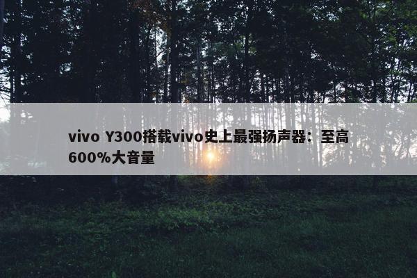 vivo Y300搭载vivo史上最强扬声器：至高600%大音量