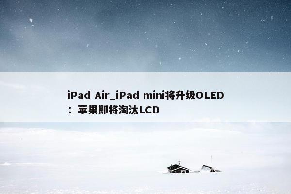 iPad Air_iPad mini将升级OLED：苹果即将淘汰LCD