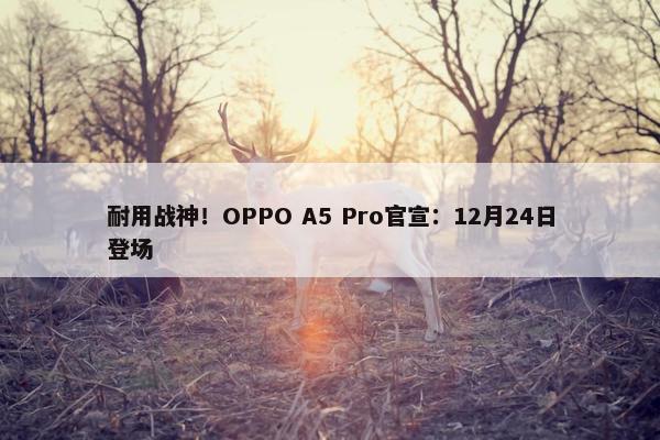 耐用战神！OPPO A5 Pro官宣：12月24日登场