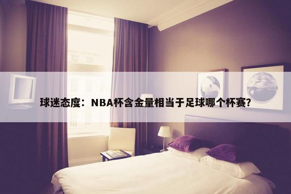 球迷态度：NBA杯含金量相当于足球哪个杯赛？