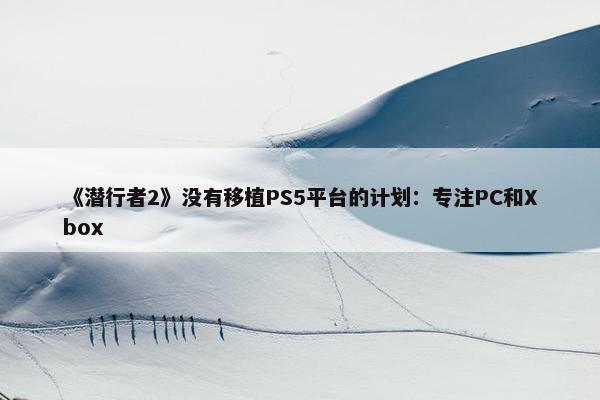 《潜行者2》没有移植PS5平台的计划：专注PC和Xbox