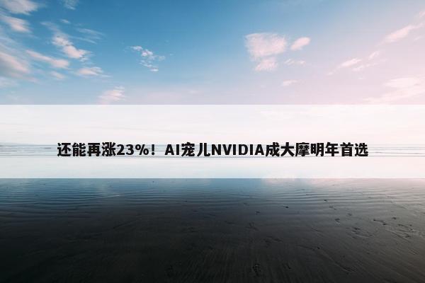 还能再涨23%！AI宠儿NVIDIA成大摩明年首选