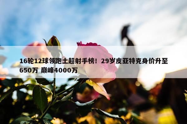 16轮12球领跑土超射手榜！29岁皮亚特克身价升至650万 巅峰4000万