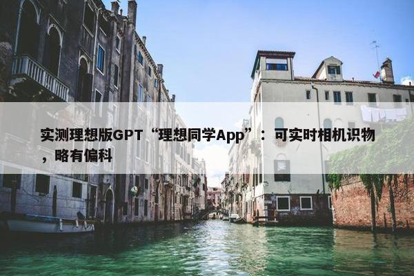 实测理想版GPT“理想同学App”：可实时相机识物，略有偏科