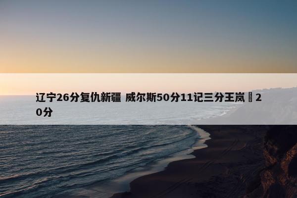 辽宁26分复仇新疆 威尔斯50分11记三分王岚嵚20分