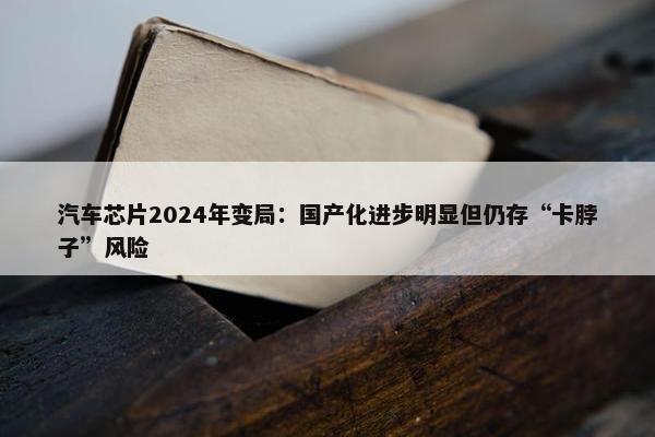 汽车芯片2024年变局：国产化进步明显但仍存“卡脖子”风险