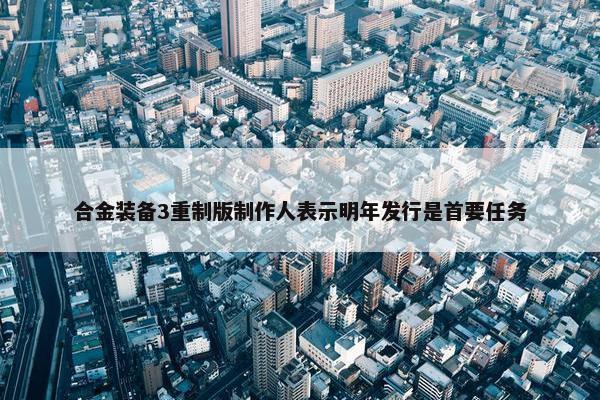 合金装备3重制版制作人表示明年发行是首要任务