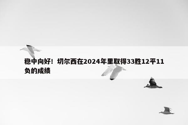 稳中向好！切尔西在2024年里取得33胜12平11负的成绩