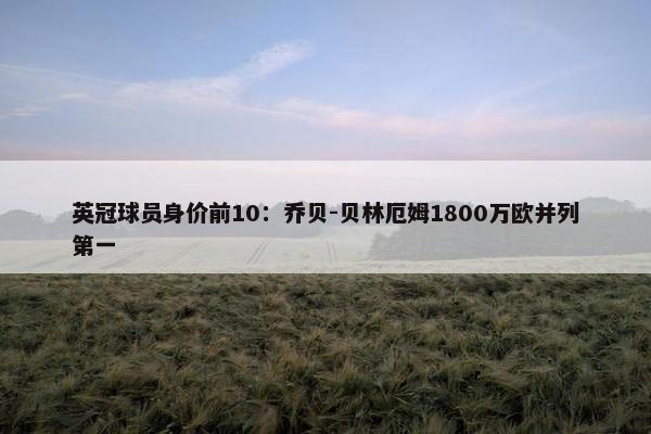 英冠球员身价前10：乔贝-贝林厄姆1800万欧并列第一