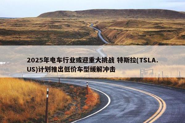 2025年电车行业或迎重大挑战 特斯拉(TSLA.US)计划推出低价车型缓解冲击