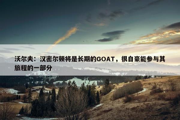 沃尔夫：汉密尔顿将是长期的GOAT，很自豪能参与其旅程的一部分