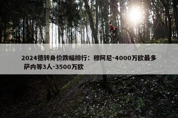 2024德转身价跌幅排行：穆阿尼-4000万欧最多 萨内等3人-3500万欧