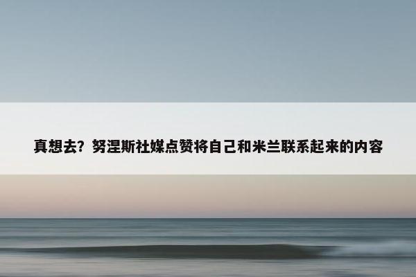 真想去？努涅斯社媒点赞将自己和米兰联系起来的内容