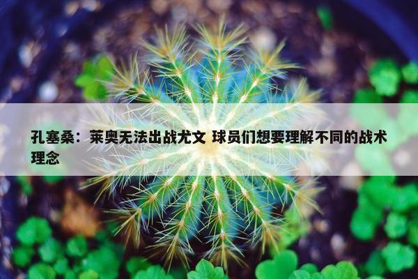 孔塞桑：莱奥无法出战尤文 球员们想要理解不同的战术理念