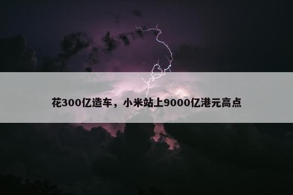 花300亿造车，小米站上9000亿港元高点