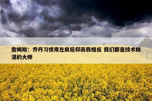 詹姆斯：乔丹习惯用左肩后仰而我相反 我们都是技术精湛的大师