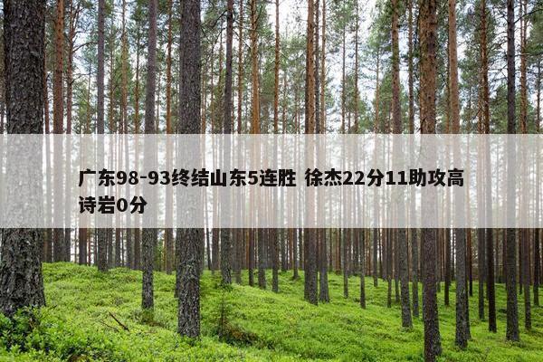 广东98-93终结山东5连胜 徐杰22分11助攻高诗岩0分