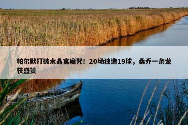 帕尔默打破水晶宫魔咒！20场独造19球，桑乔一条龙获盛赞