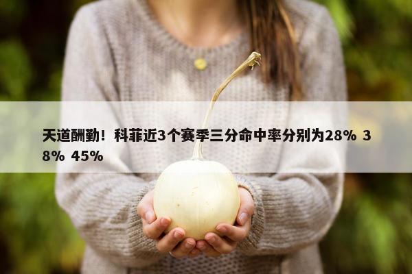 天道酬勤！科菲近3个赛季三分命中率分别为28% 38% 45%