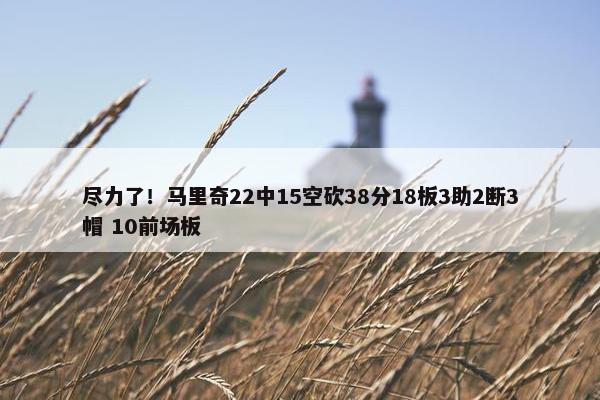 尽力了！马里奇22中15空砍38分18板3助2断3帽 10前场板