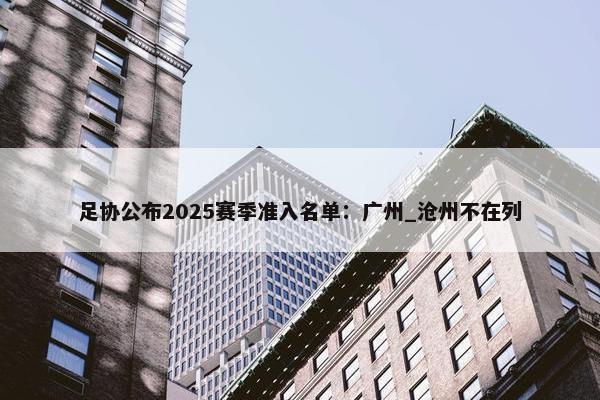 足协公布2025赛季准入名单：广州_沧州不在列