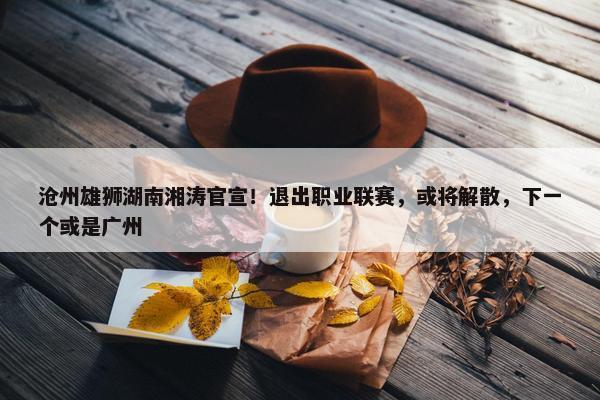 沧州雄狮湖南湘涛官宣！退出职业联赛，或将解散，下一个或是广州