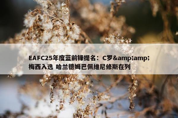 EAFC25年度蓝前锋提名：C罗&amp;梅西入选 哈兰德姆巴佩维尼修斯在列