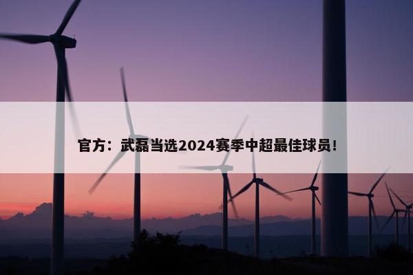 官方：武磊当选2024赛季中超最佳球员！