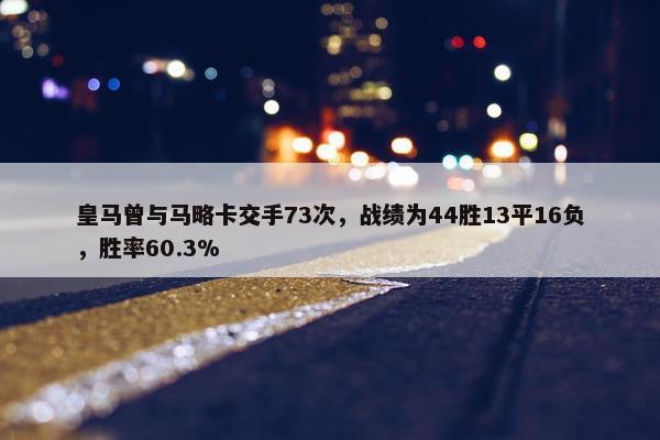 皇马曾与马略卡交手73次，战绩为44胜13平16负，胜率60.3%