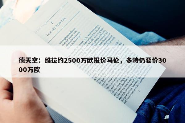 德天空：维拉约2500万欧报价马伦，多特仍要价3000万欧