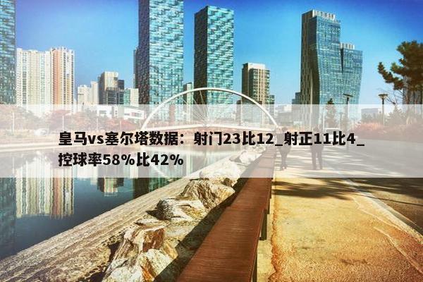 皇马vs塞尔塔数据：射门23比12_射正11比4_控球率58%比42%