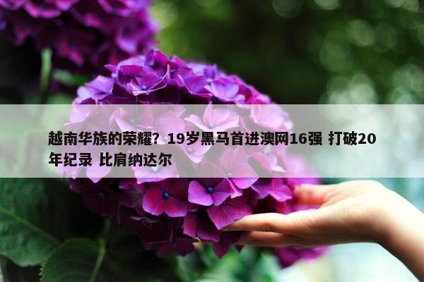 越南华族的荣耀？19岁黑马首进澳网16强 打破20年纪录 比肩纳达尔