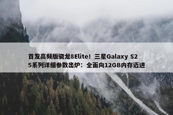 首发高频版骁龙8Elite！三星Galaxy S25系列详细参数出炉：全面向12GB内存迈进