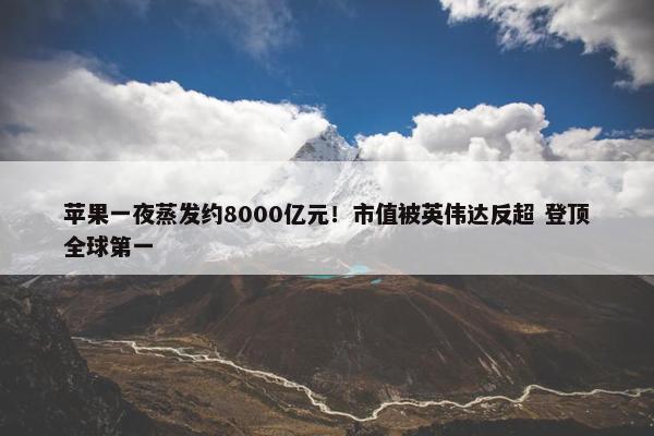 苹果一夜蒸发约8000亿元！市值被英伟达反超 登顶全球第一