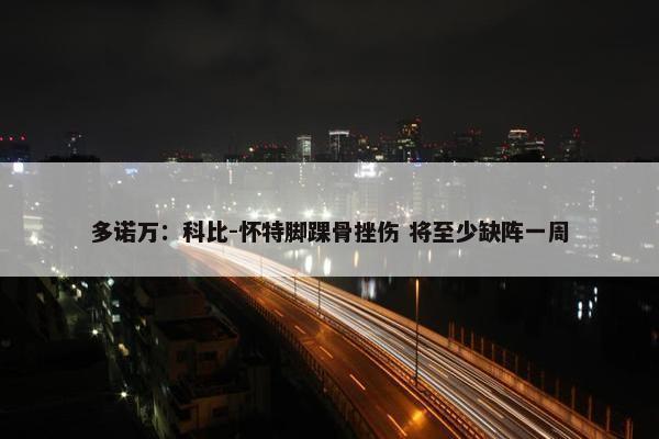 多诺万：科比-怀特脚踝骨挫伤 将至少缺阵一周