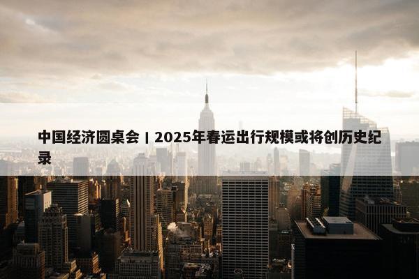 中国经济圆桌会丨2025年春运出行规模或将创历史纪录