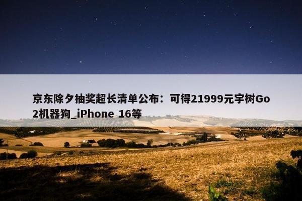 京东除夕抽奖超长清单公布：可得21999元宇树Go2机器狗_iPhone 16等