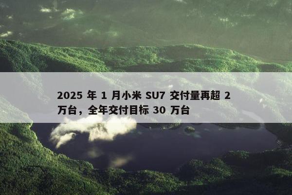 2025 年 1 月小米 SU7 交付量再超 2 万台，全年交付目标 30 万台