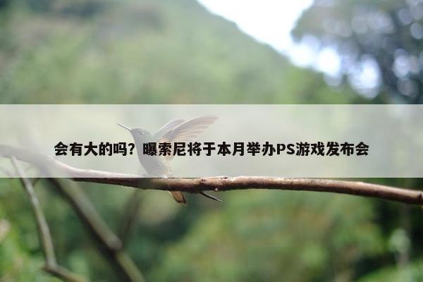 会有大的吗？曝索尼将于本月举办PS游戏发布会