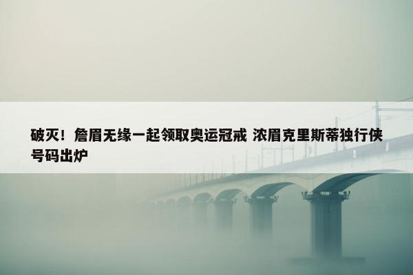 破灭！詹眉无缘一起领取奥运冠戒 浓眉克里斯蒂独行侠号码出炉