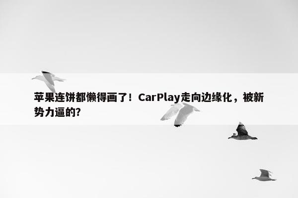 苹果连饼都懒得画了！CarPlay走向边缘化，被新势力逼的？