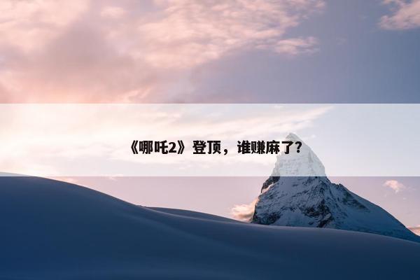 《哪吒2》登顶，谁赚麻了？