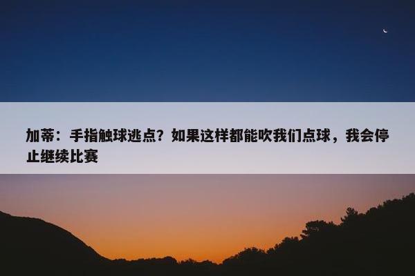 加蒂：手指触球逃点？如果这样都能吹我们点球，我会停止继续比赛