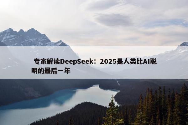  专家解读DeepSeek：2025是人类比AI聪明的最后一年